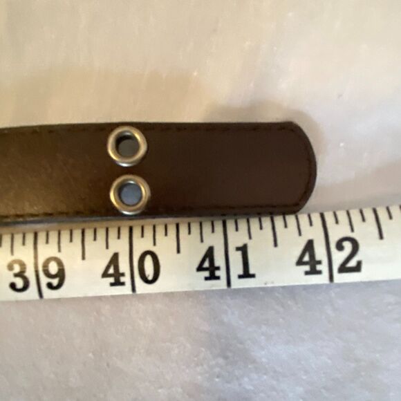 Unisex Belt XL Waist Umber Brown Bonded Leather Double Grommets Throughout - Picture 9 of 10